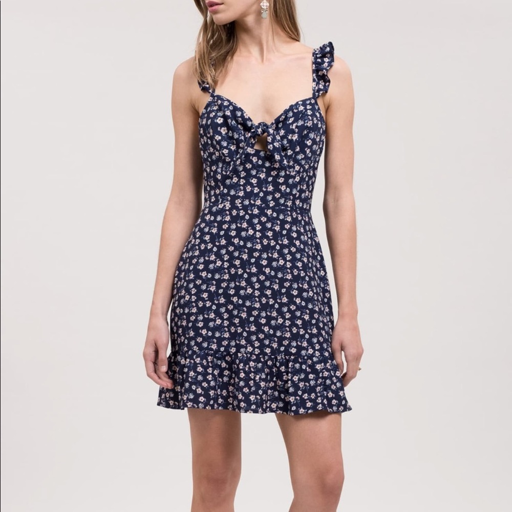 Blu Pepper Floral Tie Front Ruffle Dress size S